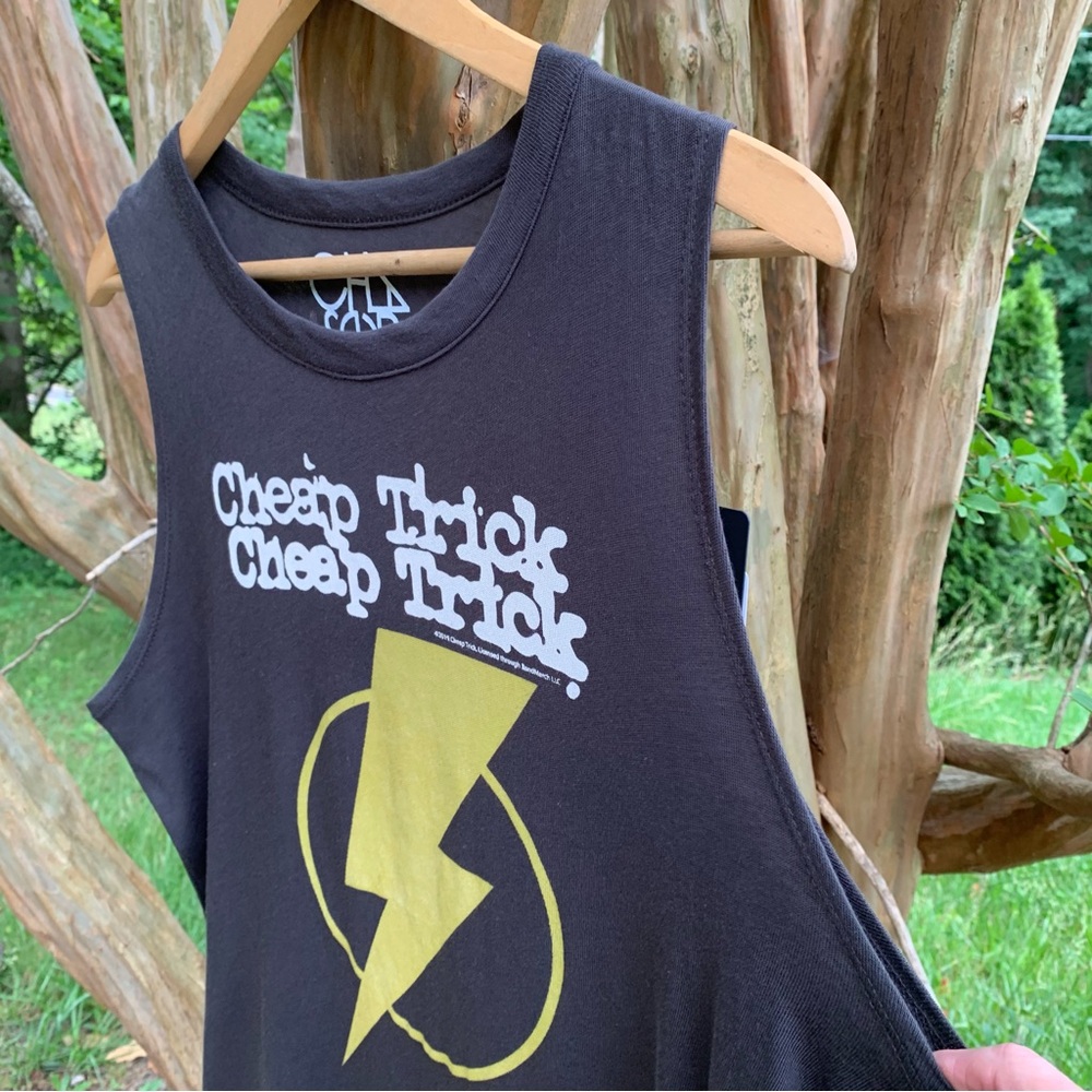 Chaser Black Tank Top with Yellow Lightning Graphic Band Tee - Picture 3 of 7